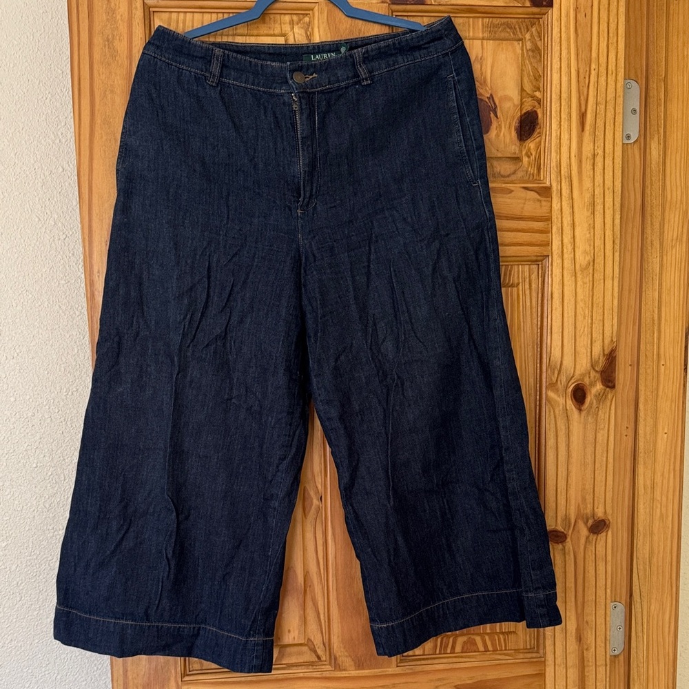 Ralph Lauren Dark Blue Wide-leg Capri